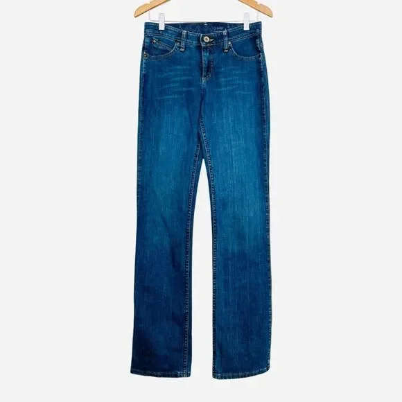 Wrangler Q-Baby Riding Jeans No Gap Waistband Mid rise Bootcut Size 3/4x36 - Picture 1 of 9